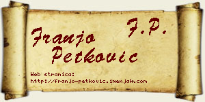 Franjo Petković vizit kartica